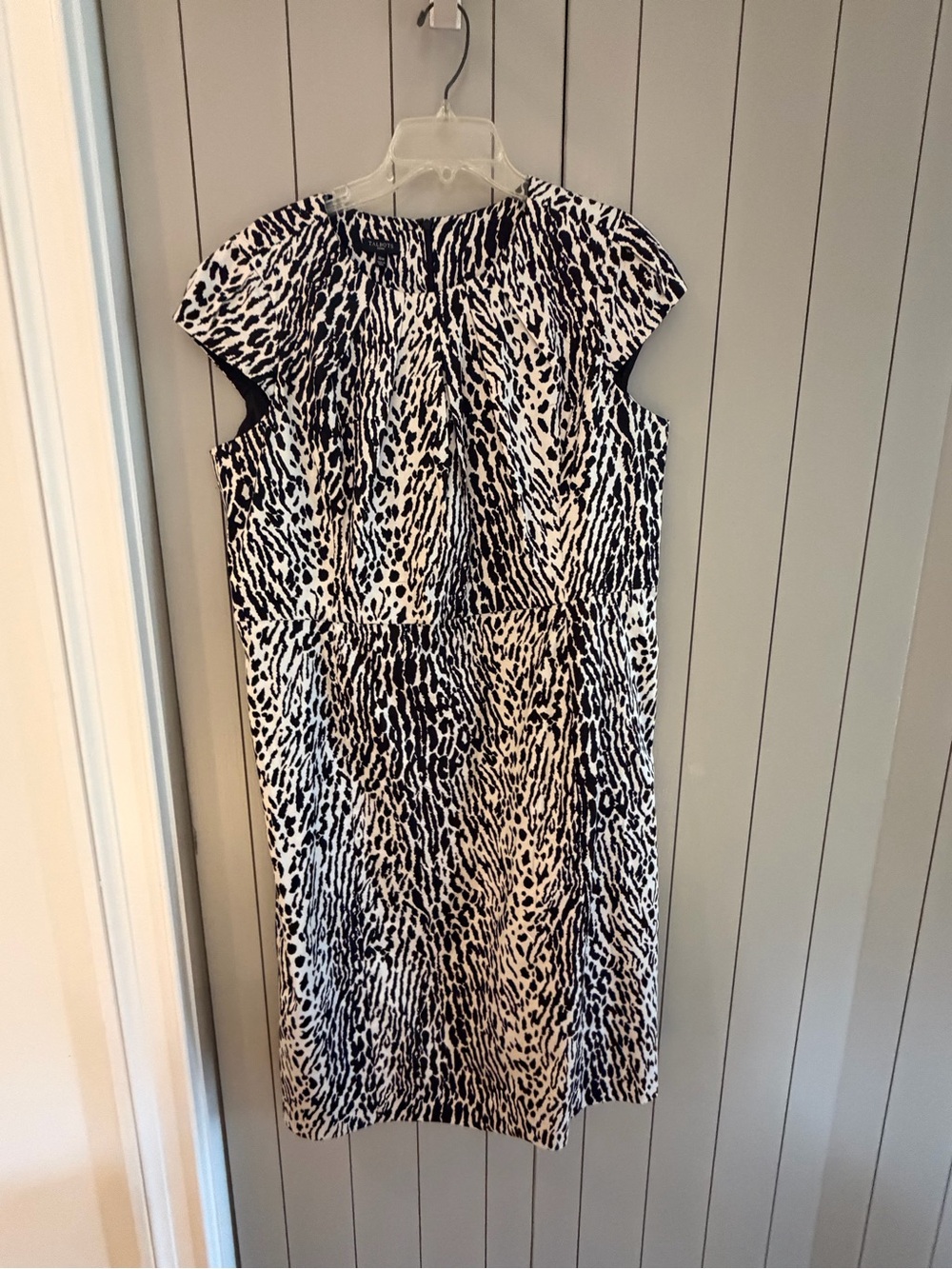 Talbots Black and White Animal Print Midi Dress